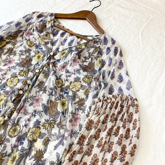Free People Floral Boho Sheer Top - Picture 8 of 16